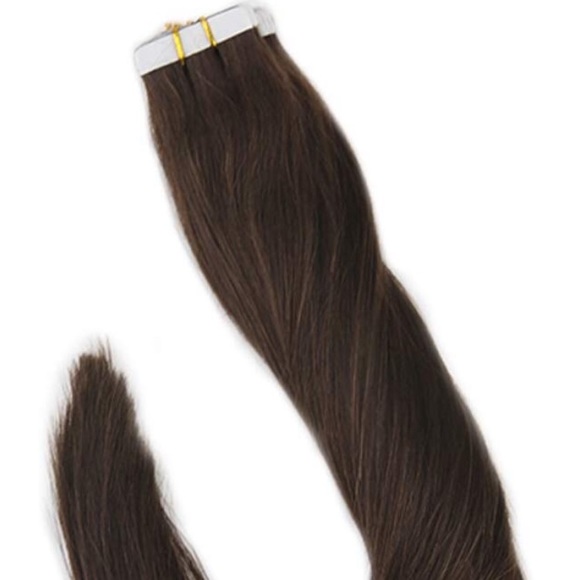✨ 4 PACK 18” #4 MEDIUM Brown HUMAN HAIR TAPE INS - Picture 2 of 8